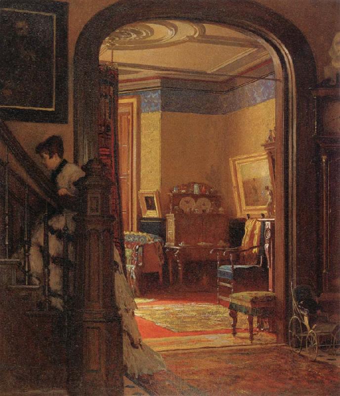 Eastman Johnson Not at Home Norge oil painting art